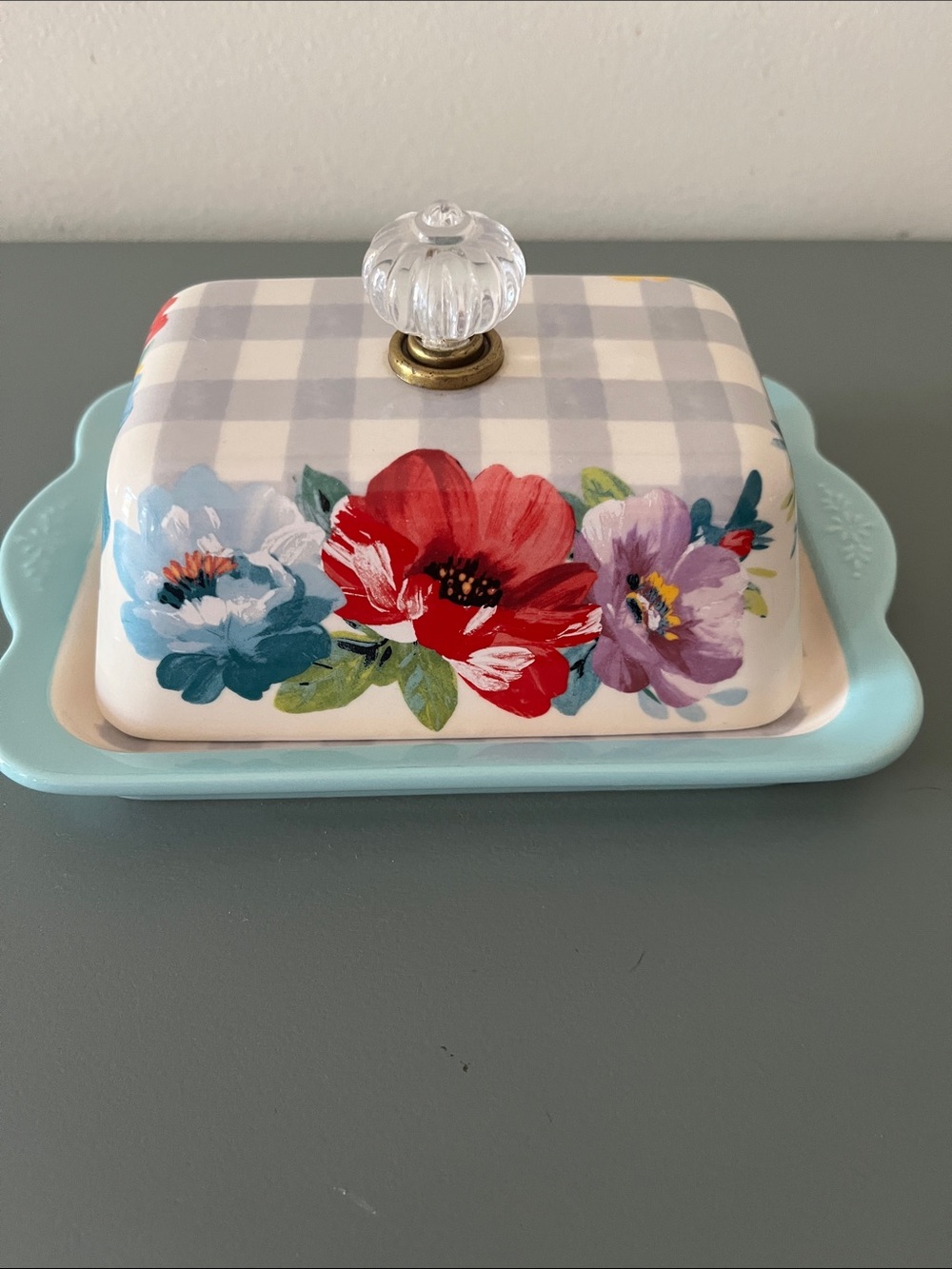 Pioneer Woman Sweet Romance Ceramic Double Stick Butter Dish